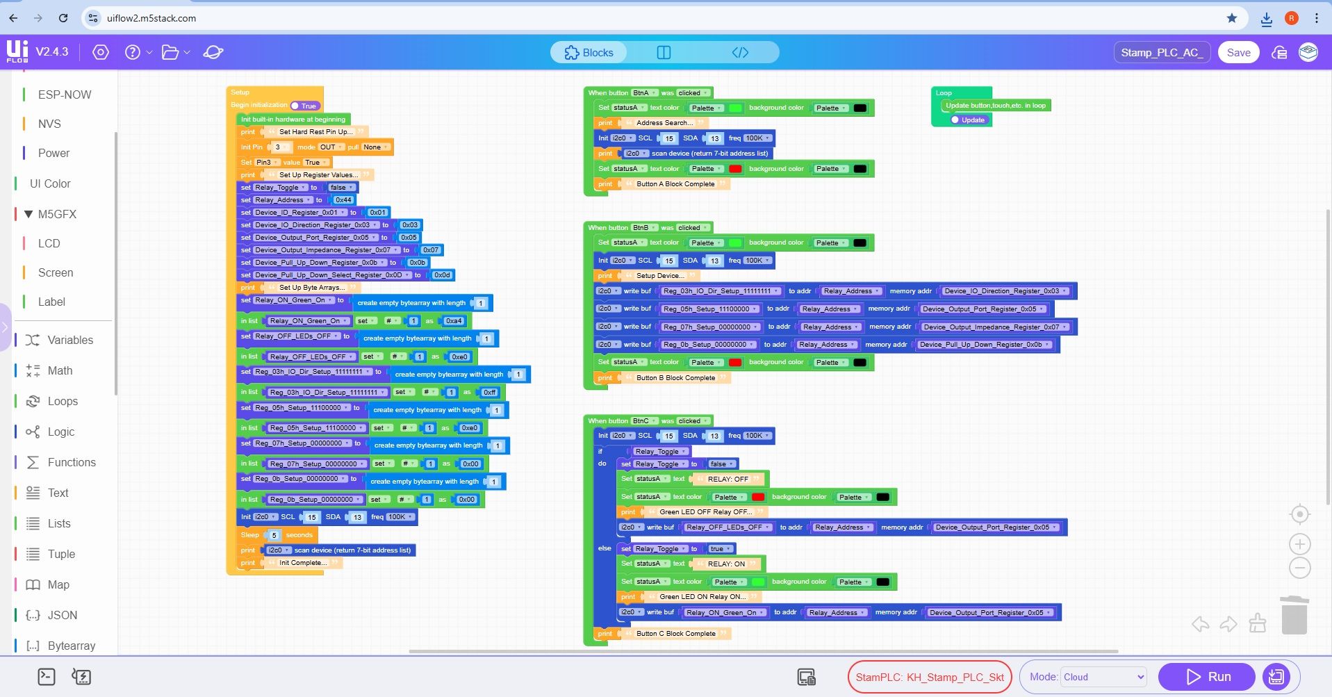 UIFlow 2 Stamp PLC AC Relay Working Example Screenshot.jpg